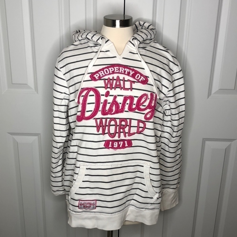Disney Parks Walt Disney World Embroidered Striped Hoodie XXL